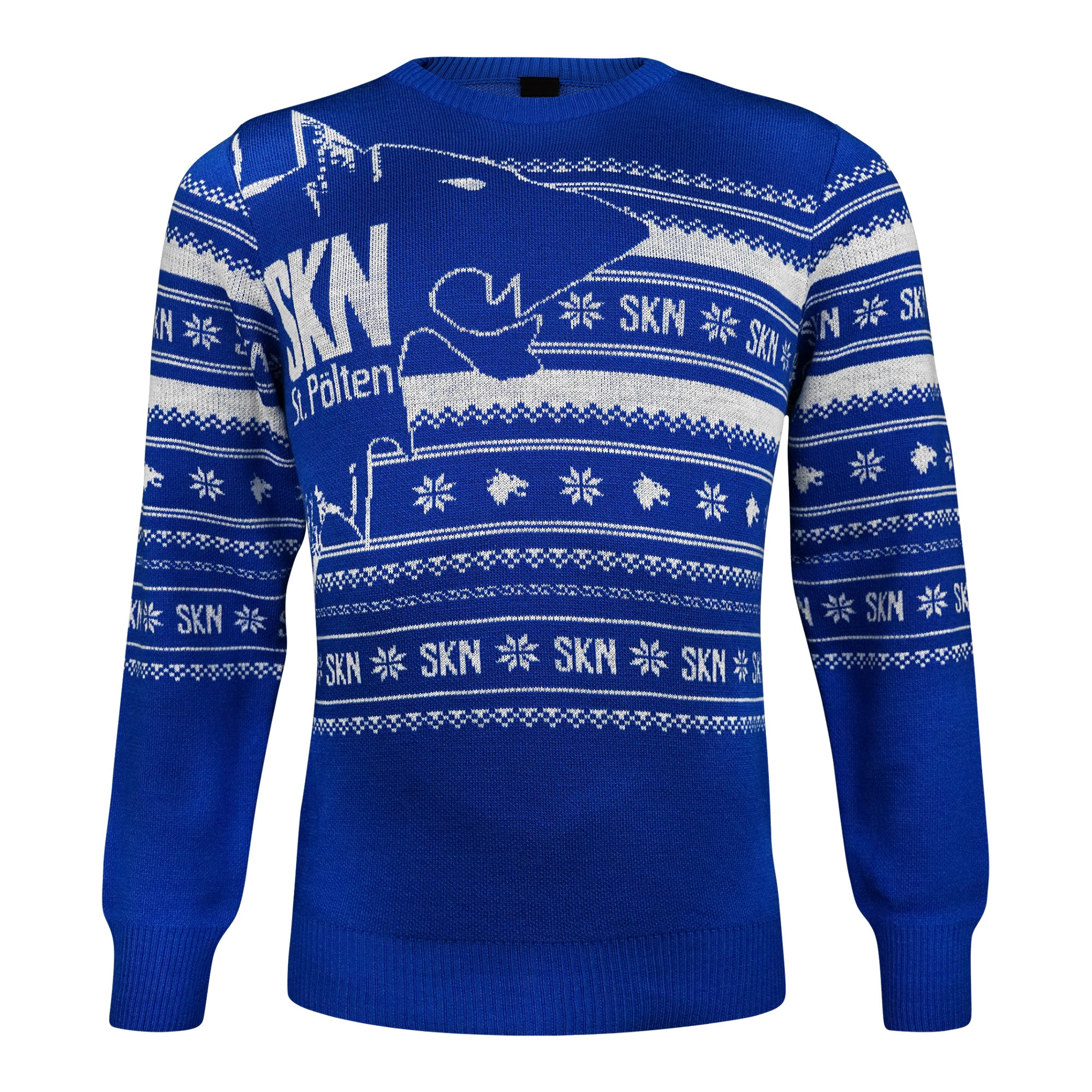 SKN St. Pölten Christmas Sweater Blau Weiss